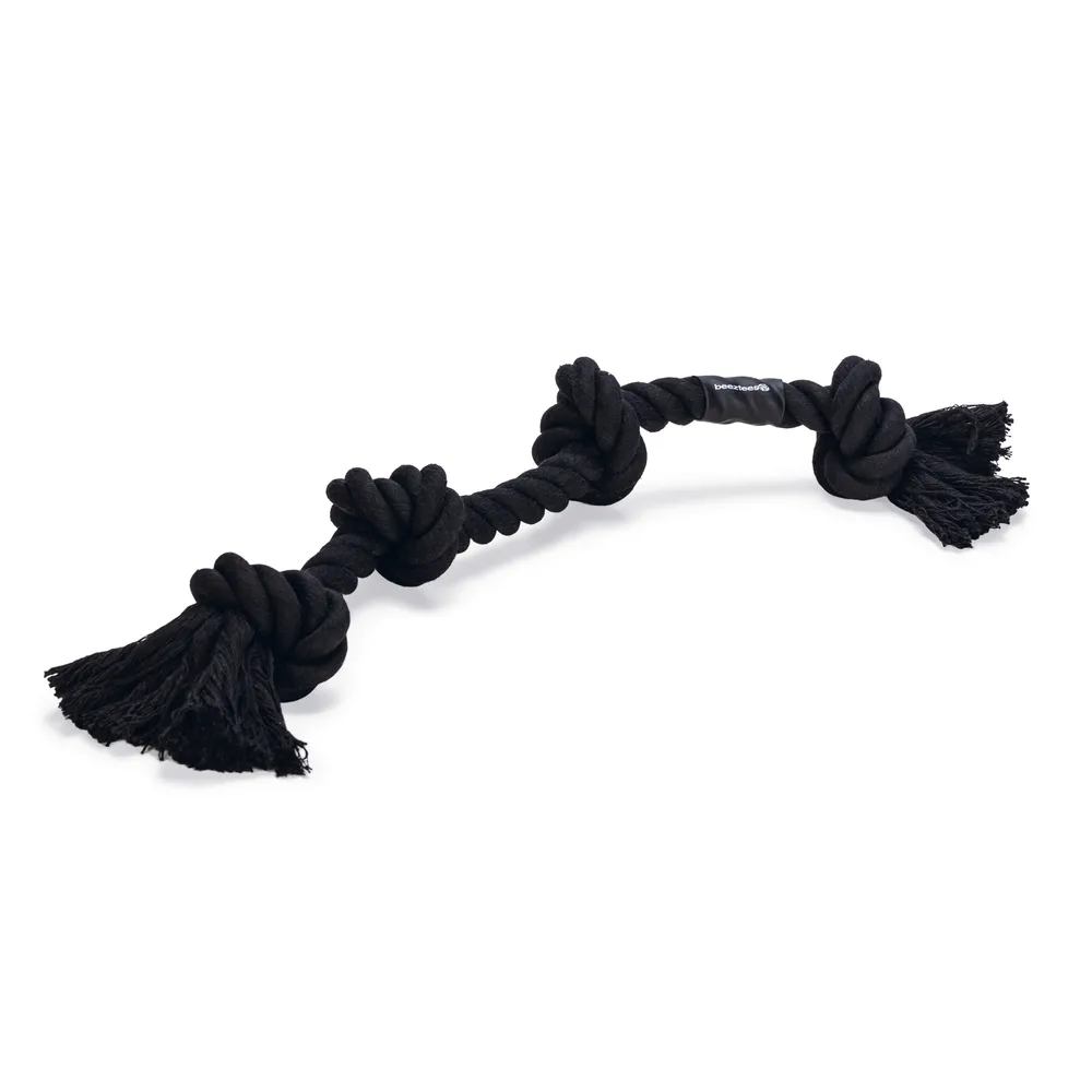 Beeztees Köpek Oyuncağı, Dört Düğümlü Diş İpi, Pamuk İplerden, Siyah, 57X6X5Cm, 270Gr