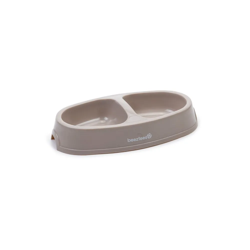 Beeztees Kedi İkili Mama Ve Su Kabı, Plastik, Bej, 2X150Ml