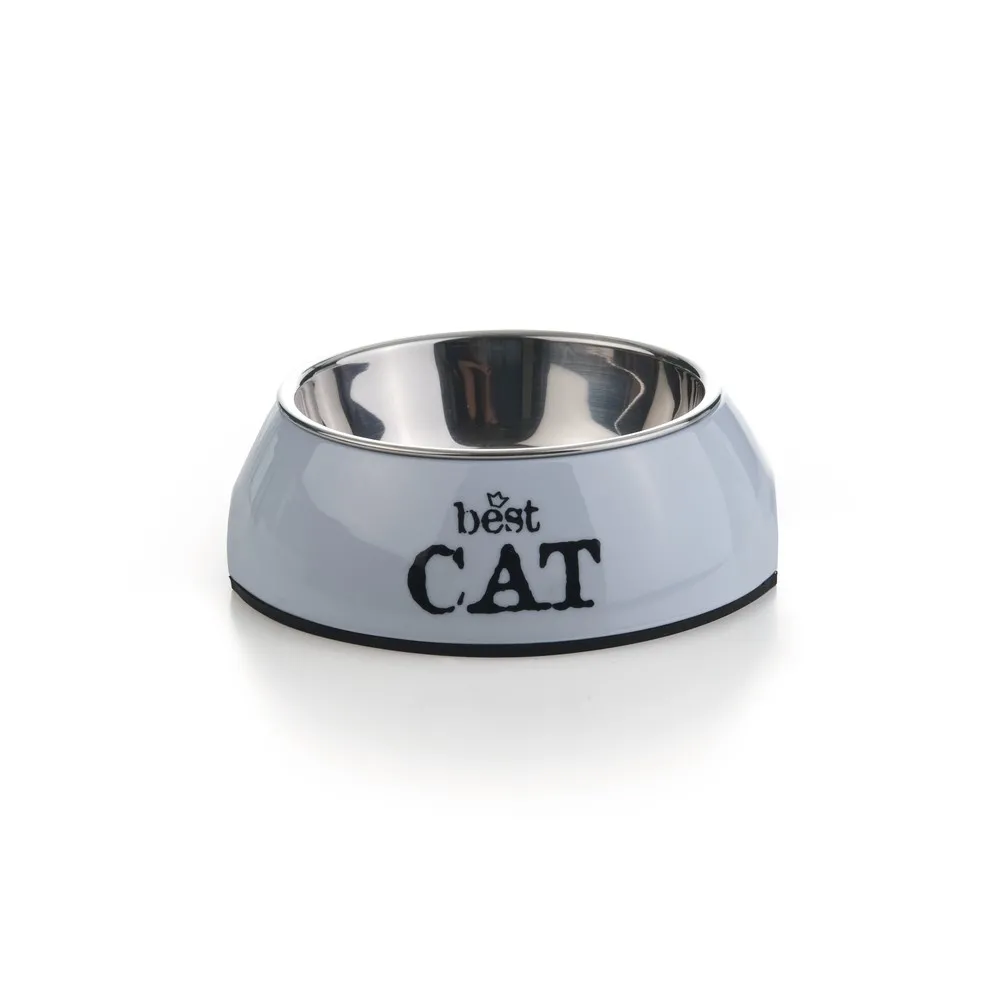 Beeztees Kedi Mama Su Kabı, Paslanmaz Çelik, Gri, 14Cmx4,5Cm, 160Ml