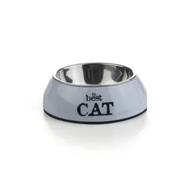 Beeztees Kedi Mama Su Kabı, Paslanmaz Çelik, Gri, 14Cmx4,5Cm, 160Ml