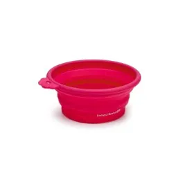 Beeztees Köpek Mama Ve Su Kabı, Teleskopik, Pembe, Silikon, 15,5Cm, 250Ml