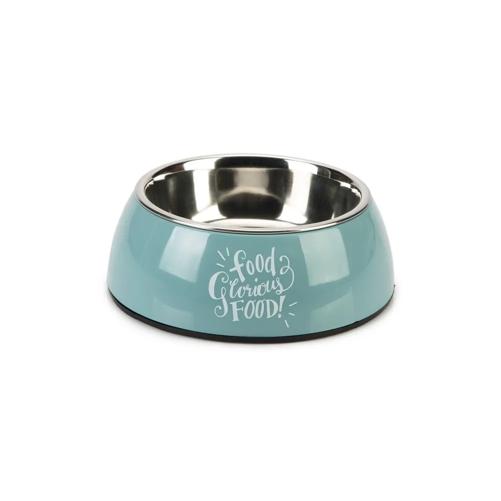 Beeztees Köpek Mama Su Kabı, Paslanmaz Çelik, Turkuaz, 18Cm, 350Ml
