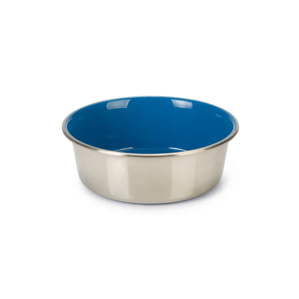 Beeztees Köpek Mama Su Kabı, Paslanmaz Çelik, İçi Mavi, 16Cm, 940Ml