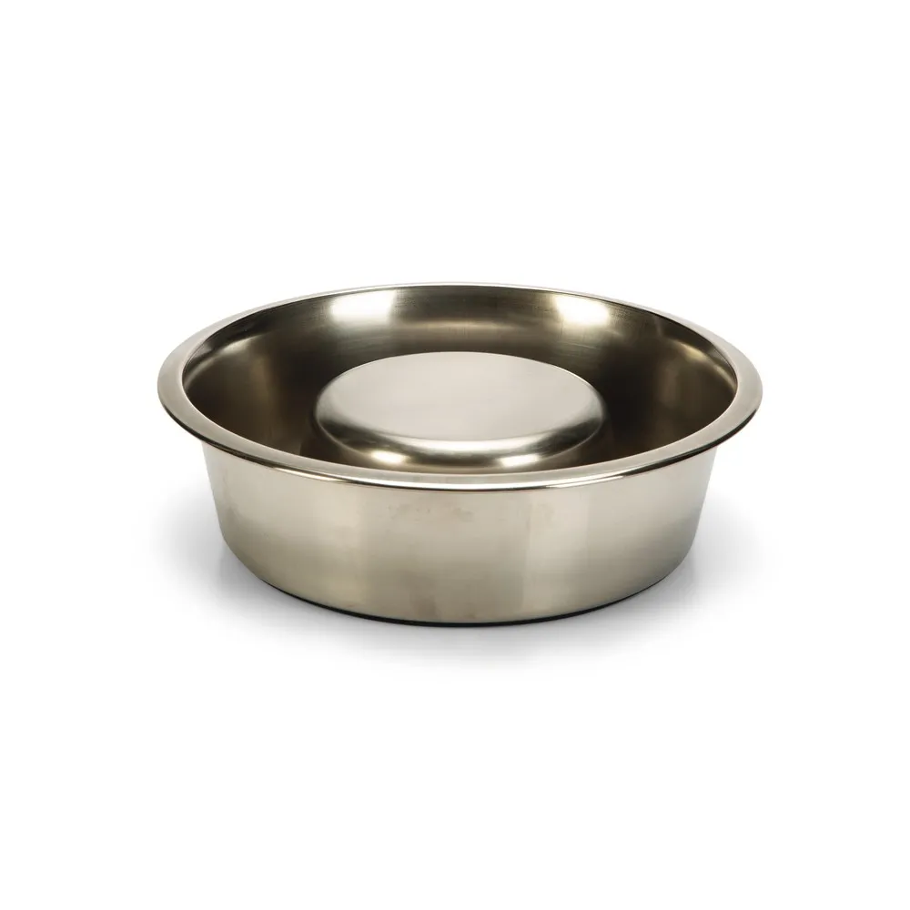 Beeztees Köpek Yavaş Besleme Mama Kabı, Paslanmaz Çelik, 25Cm