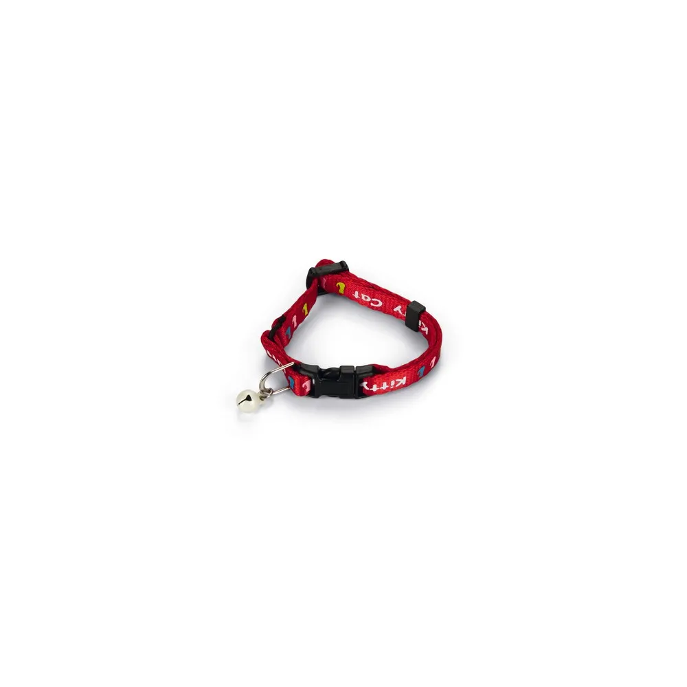 Beeztees Yavru Kedi Boyun Tasması, Zilli, Kırmızı, 17,5-23Cm