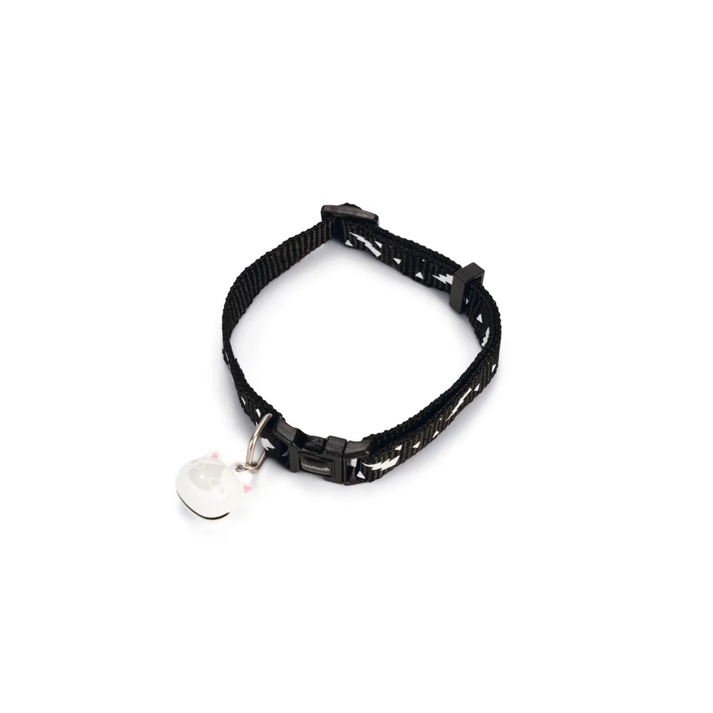 Beeztees Kedi Boyun Tasması, Zilli, Siyah, 20-30Cm