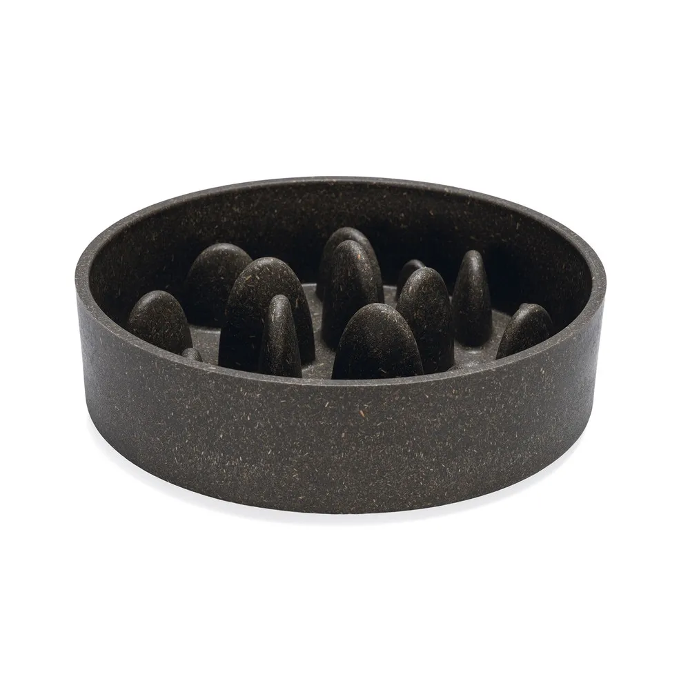 Beeztees Dbl Köpek Yavaş Besleme Mama Kabı, Bambu, Antrasit, 21Cm, 1430Ml