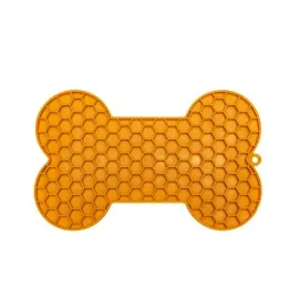 Beeztees Yavru Köpek Yaş Mama Yeme Oyuncağı, Kemik Şeklinde, Silikon, Turuncu, 18X11Cm