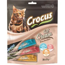 Crocus Çoklu Tavuklu & Ton Balıklı & Somonlu Krema Kedi Ödülü 30X15G