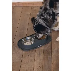 Beeztees Köpek İkili Mama Ve Su Kabı, Paslanmaz Çelik, 40X24Cm, 2X500Ml