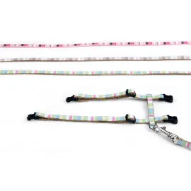 Beeztees Yavru Kedi Göğüs Tasması Ve Gezdirme Kayışı, 120Cm, Pembe, 15-33Cm