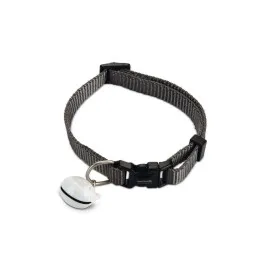 Beeztees Kedi Boyun Tasması, Zilli, Koyu Gri, 20-30Cm