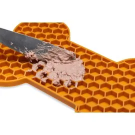 Beeztees Yavru Köpek Yaş Mama Yeme Oyuncağı, Kemik Şeklinde, Silikon, Turuncu, 18X11Cm