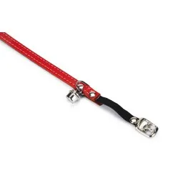 Beeztees Kedi Boyun Tasması, Deri, Zilli, Kırmızı, 24-29Cm