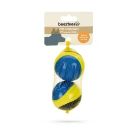 Beeztees Köpek Oyuncağı, Sesli, Tenis Topu, Tpr, Mavi/sarı/siyah, 2 Adet, 6,3Cm