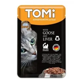 Tomi 4 Adaet Kedi Kaz - Ciğer Pouch Mama 100Gr