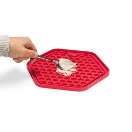 Beeztees Yavru Köpek Yaş Mama Yeme Oyuncağı, Sekizgen Şeklinde, Silikon, Pembe, 23X20Cm