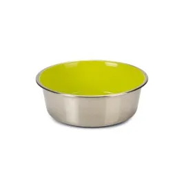 Beeztees Köpek Mama Su Kabı, Paslanmaz Çelik, İçi Sarı, 16Cm, 940Ml