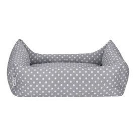 Pet Comfort Uniform Gri Puantiyeli Köpek Yatağı L 70X60Cm