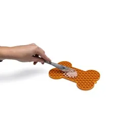 Beeztees Yavru Köpek Yaş Mama Yeme Oyuncağı, Kemik Şeklinde, Silikon, Turuncu, 18X11Cm