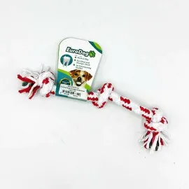 Eurodog Diş İpi Üç Düğüm Beyaz Kımızı Çizgi 15 Cm