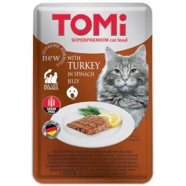 Tomi Kedi Hindi & Ispanak Tahılsız Pouch Mama 100Gr (Pate)