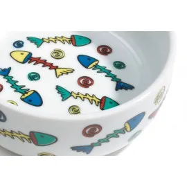 Beeztees Kedi Mama Su Kabı, Porselen, Beyaz, 11Cm, 325Ml