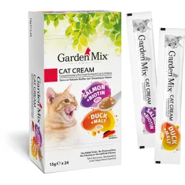 Garden Mix Kedi Kremasi Xxl Somon Ördek 24 X 15 Gr X 1 Adet