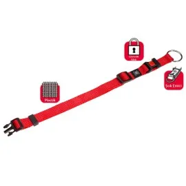 Karlıe Kilitli Boyun Tasması M 40-55Cm Kırmızı