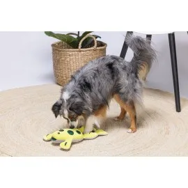 Beeztees Köpek Ödül Saklama Oyuncağı, Kurbağ, Peluş, Sarı, 31X20X7Cm