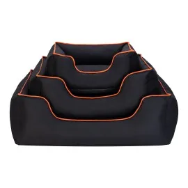 Pet Comfort Alpha  Köpek Yatağı Siyah w Turuncu Biye L 105x85cm