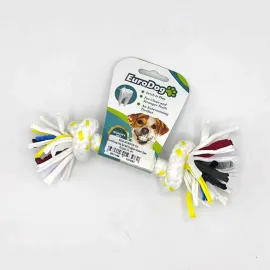 Eurodog Diş İpi İki Düğüm Kalın Sarı Beyaz 15 Cm