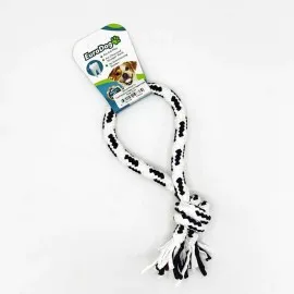 Eurodog Diş İpi Halka Tek Düğüm Siyah Beyaz 25 Cm