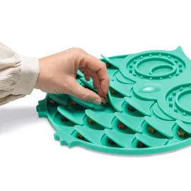 Beeztees Yavru Köpek Mama Yeme Oyuncağı, Baykuş Şeklinde, Silikon, Yeşil, 30X28Cm