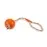 Beeztees Köpek Oyuncağı, İpli Dolu Top, Kauçuk, Turuncu, 30cm