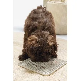 Beeztees Yavru Köpek Yaş Mama Yeme Oyuncağı, Kare, Silikon, Gri, 20X20Cm