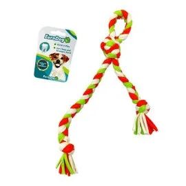Eurodog Düğümlü Diş İpi Beyaz Yeşil Turuncu 42 Cm