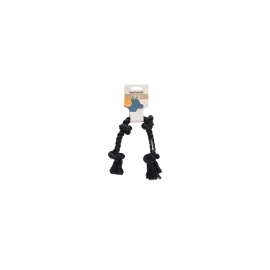 Beeztees Köpek Oyuncağı, Dört Düğümlü Diş İpi, Pamuk İplerden, Siyah, 40X5,5X4,5Cm, 140Gr