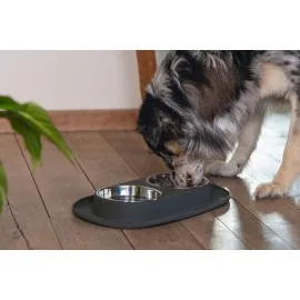 Beeztees Köpek İkili Mama Ve Su Kabı, Paslanmaz Çelik, 40X24Cm, 2X500Ml