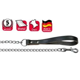 Karlıe Deri Saplı Zincir Uzatma 100Cm/2Mm Siyah