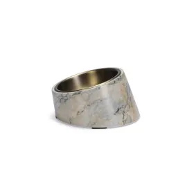 Beeztees Dbl Kedi Mama Su Kabı, Paslanmaz Çelik, Bej Mermer Görünümlü, 14,5X3,3X7,6Cm, 160Ml