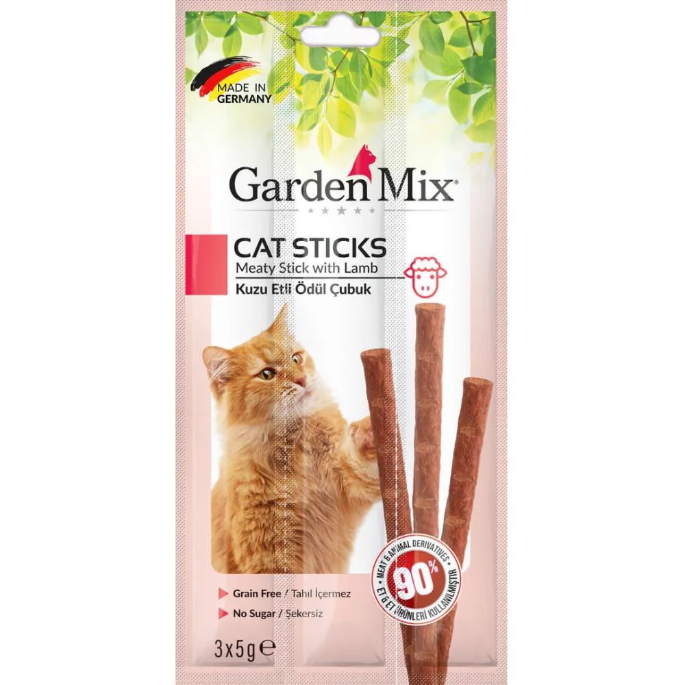Gardenmix Kuzu Etli Kedi Stick Ödül 3*5G 50‘Li