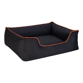 Pet Comfort Alpha  Köpek Yatağı Siyah w Turuncu Biye L 105x85cm