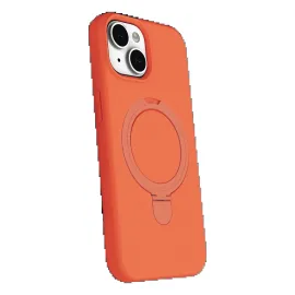 Newface Apple Iphone 15 Plus Regal Magsafe Standlı Kapak - Turuncu