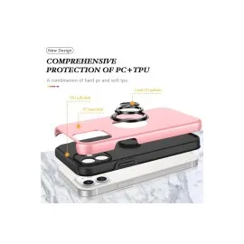 Newface Iphone 12 Kılıf Elit Yüzüklü Kapak - Pembe