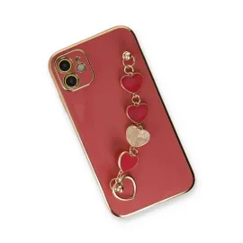 Newface Iphone 12 Kılıf Esila Silikon - Kırmızı