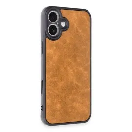 Newface Iphone 16 Plus Kılıf Aras Deri Kapak - Taba