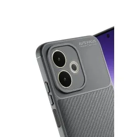 Newface Oppo A5 Pro 4G Kılıf Auto Focus Karbon Kapak - Gri