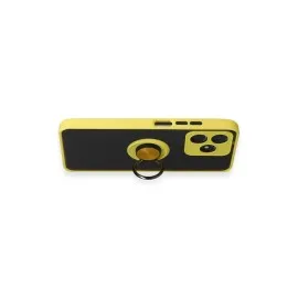 Newface Realme C53 Kılıf Montreal Yüzüklü Silikon Kapak - Sarı