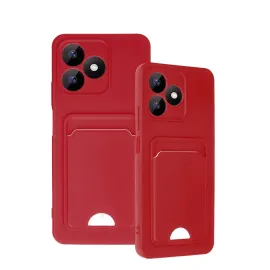 Newface Realme Note 50 4G Kılıf Kelvin Kartvizitli Silikon - Kırmızı